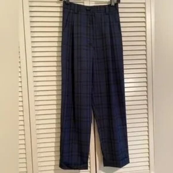 ❤️🔥NWT❤️🔥 Caves Collect Alice Ciggie Trousers in Blue Check, AU size 8 = us4 - Picture 3 of 5